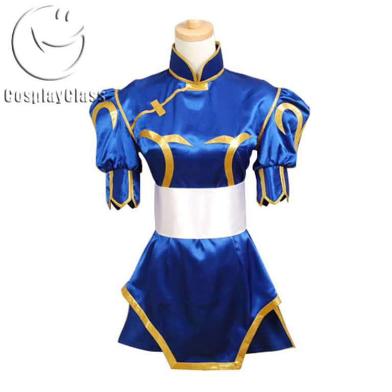 Street Fighter Chun Li Blue Cosplay Costume - CosplayClass