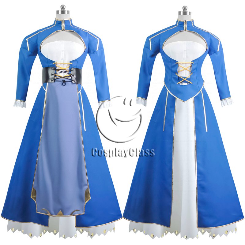 Fate/Zero Arutoria Pendoragon Saber Blue Cosplay Costume - CosplayClass