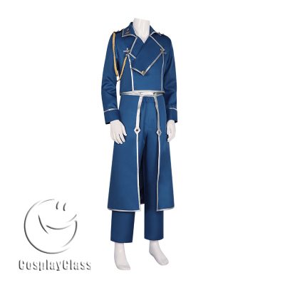 Fullmetal Alchemist Roy Mustang Blue Uniform Cos Cosplay Costume ...